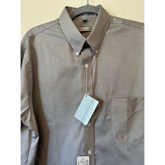 Geoffrey Beene Pinpoint Oxford Dress Shirt Men’s 16.5 36/37 (M) Gray Long Sleeve - Picture 3 of 5